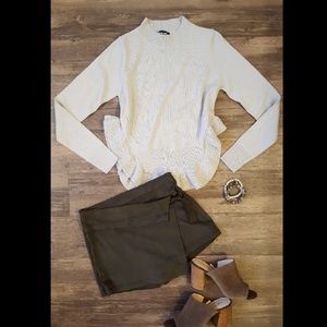 Nasty Gal grey ruffle sweater